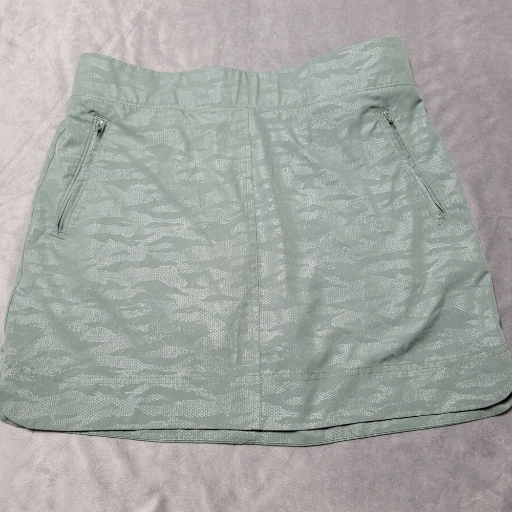 Orvis Skirt Womens Medium Skort Green CAMO Stretch Lined Pull On Athletic Shorts